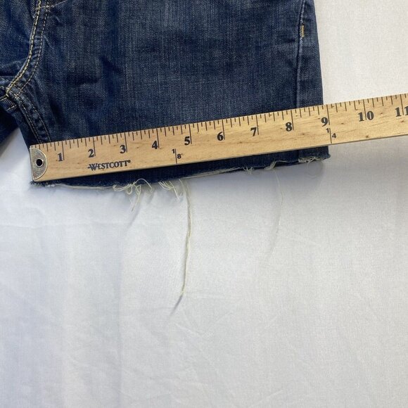 Levi’s 511 Skinny Cut-Off Raw Hem Denim Shorts Girls 12 Reg Blue Mid-Rise Used - Picture 6 of 16